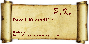 Perci Kurszán névjegykártya